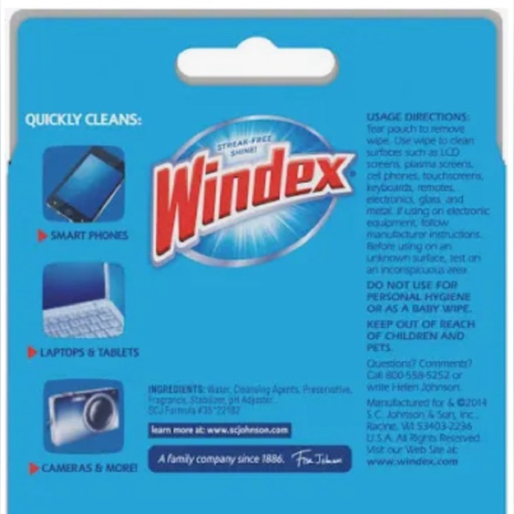 WINDEX Electronics WIPE & GO Individually Wrapped Wipes Quantity of 3 NEW in BOX - Picture 7 of 9